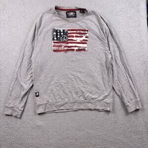 Winchester Shirt Mens XL Gray American Flag Long Sleeve